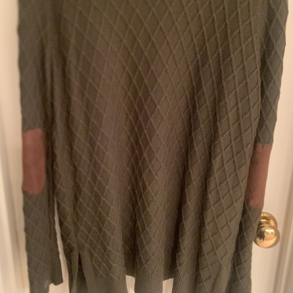 Market Spruce open front cardigan with patch elbows - Picture 6 of 8